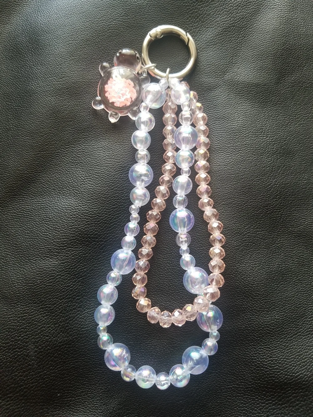 Iridescent Lavender Beaded Key & Card Holder